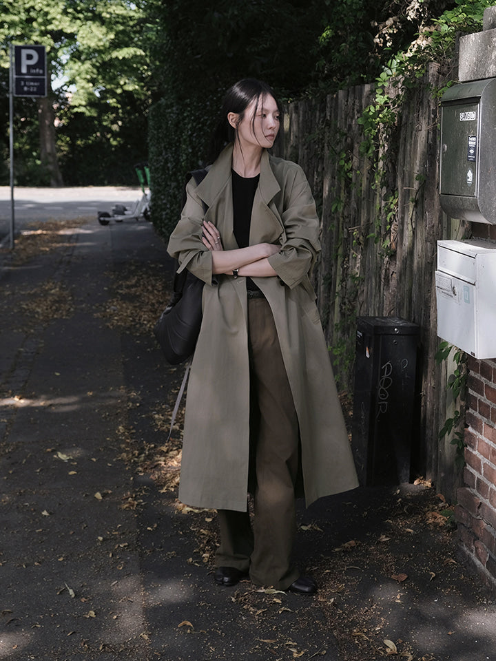 MOOD-UP BELTED CLASSIC TRENCH COAT - 2 COLORS
