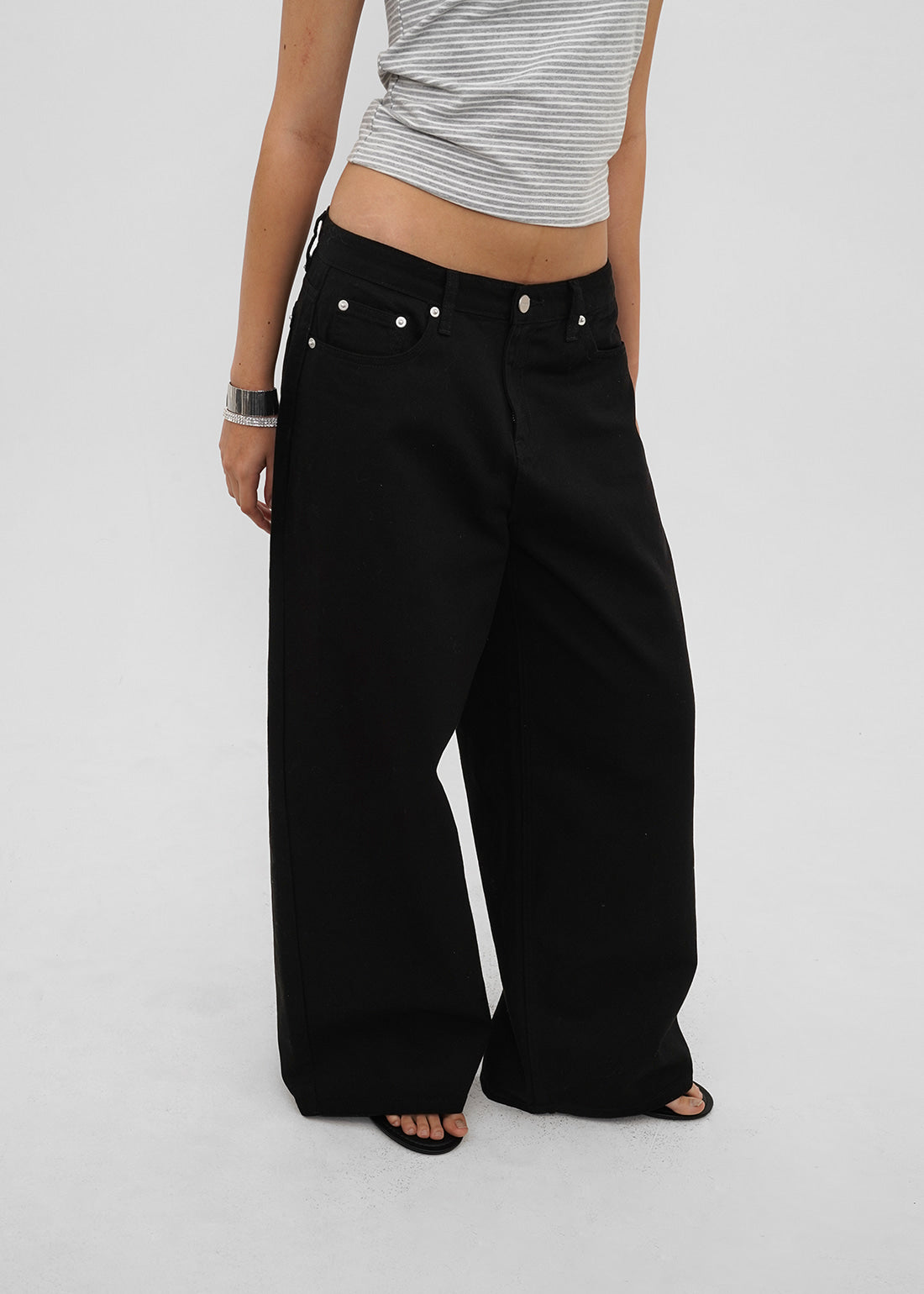 LOW WIDE COTTON PANTS - 2 COLORS 10