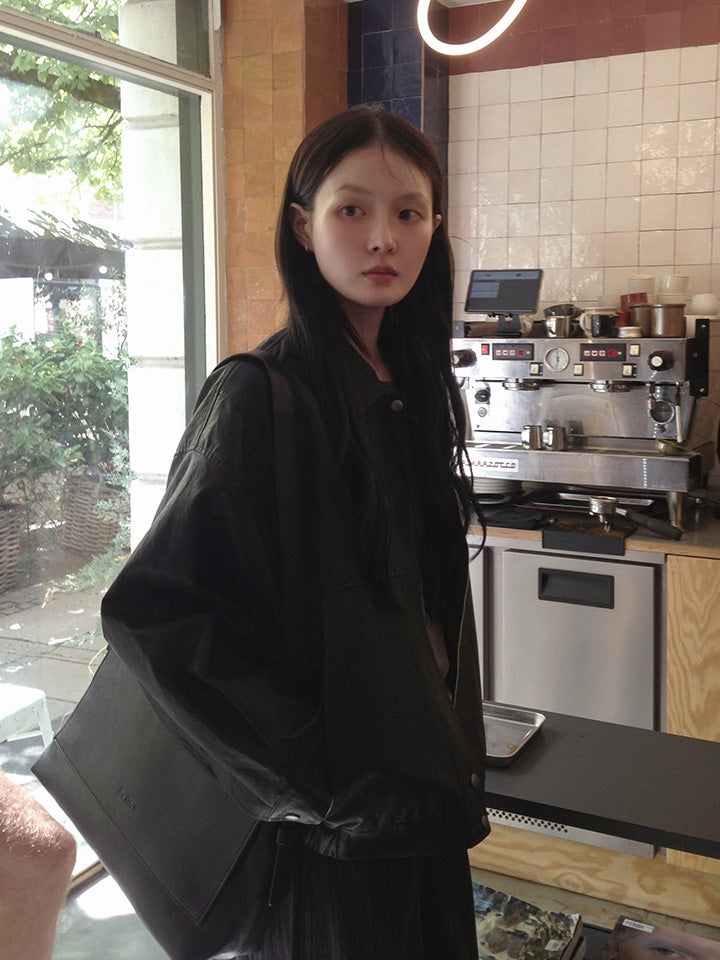 NOTE SOFT LEATHER BLOUSON - 2 COLORS