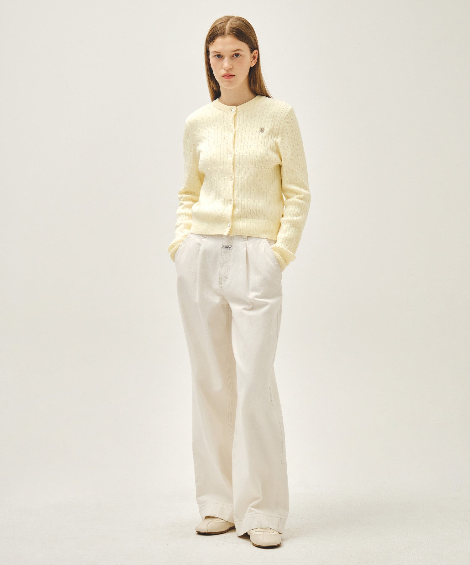 W LOW WAIST TUCK WIDE DENIM PANTS - 2 colors #高允真同款!