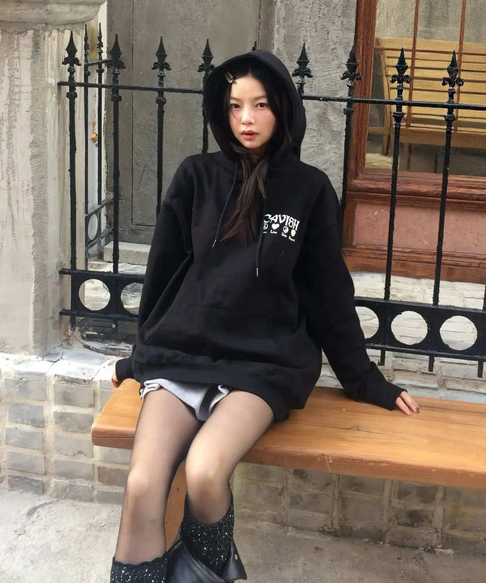 PLUR LOGO HOODIE BLACK