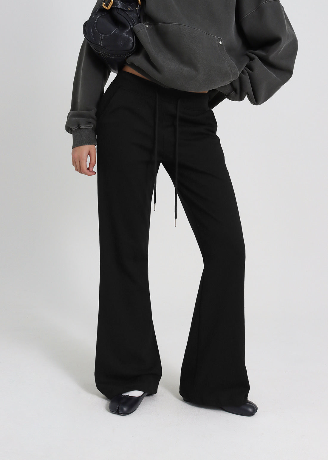 LIGHT SWEAT BOOTCUT BANDED PANTS - 3 COLORS 1