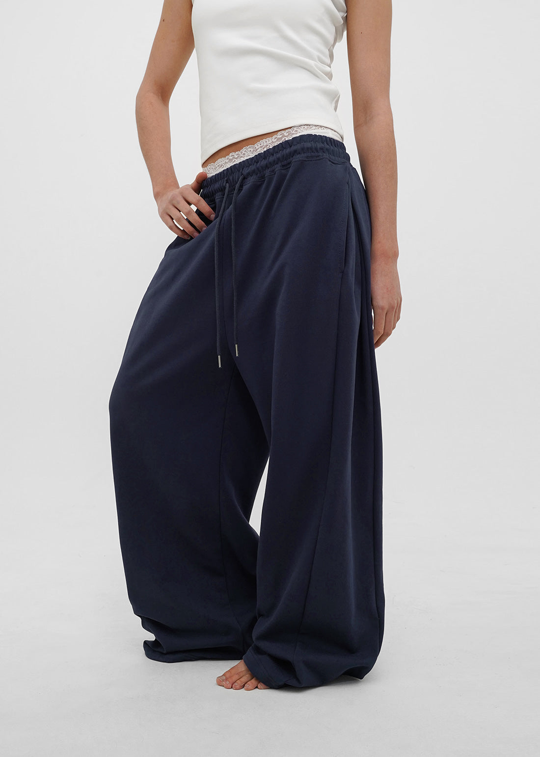 MID SWEAT FOLDING TWO-WAY PANTS - 4 COLORS 2