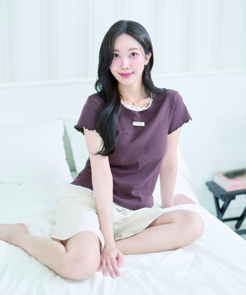 LABEL PUNCHING LAYERED T-SHIRT - 5 COLORS
