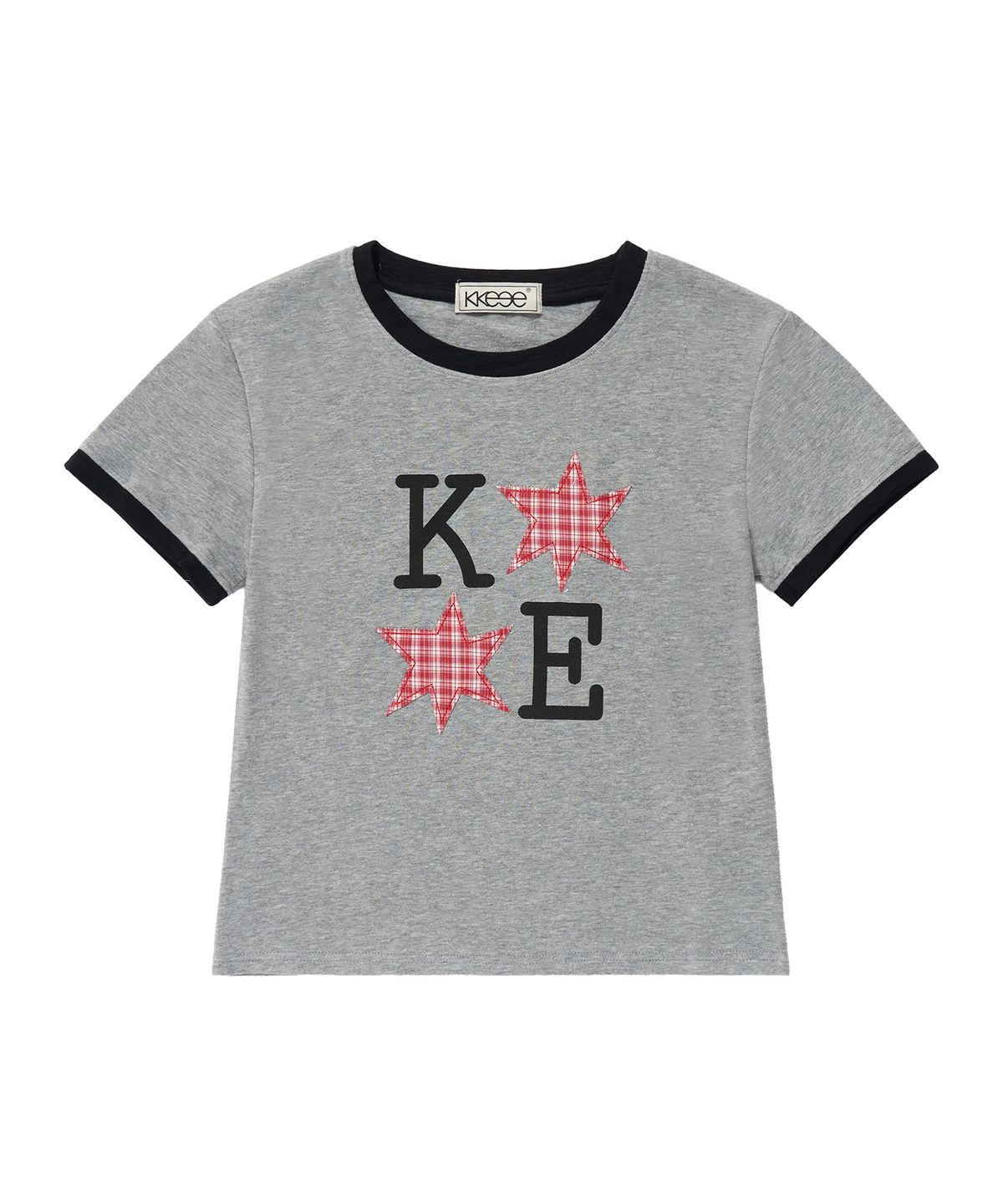 KE TWO STAR PATCH RINGER SHORT-SLEEVE T-SHIRT