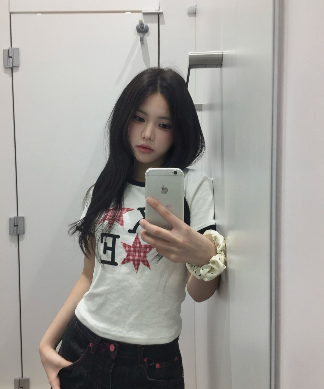 KE TWO STAR PATCH RINGER SHORT-SLEEVE T-SHIRT