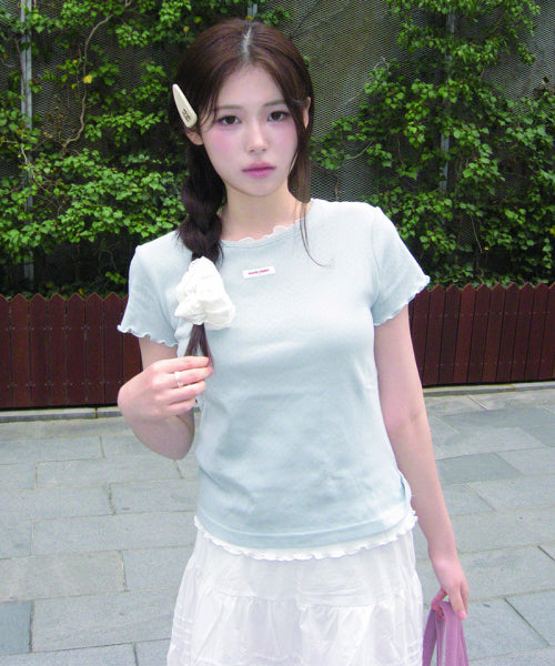 LABEL PUNCHING LAYERED T-SHIRT - 5 COLORS