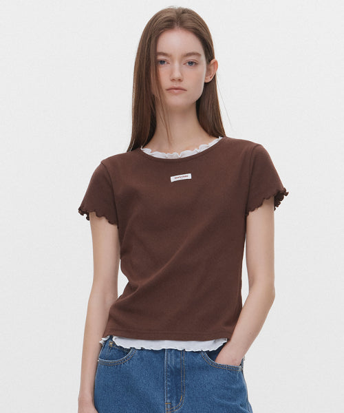 LABEL PUNCHING LAYERED T-SHIRT - 5 COLORS