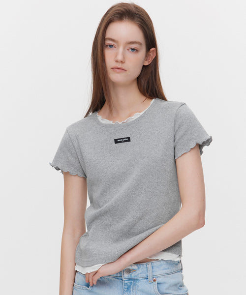 LABEL PUNCHING LAYERED T-SHIRT - 5 COLORS
