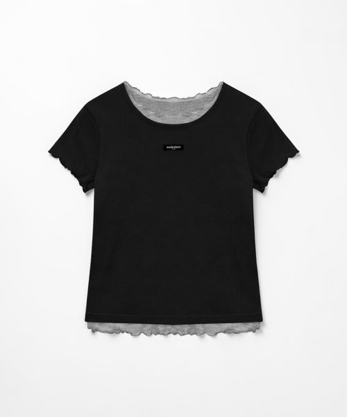 LABEL PUNCHING LAYERED T-SHIRT - 5 COLORS