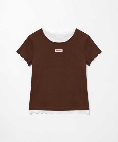 LABEL PUNCHING LAYERED T-SHIRT - 5 COLORS