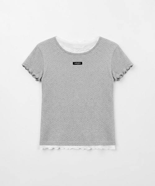 LABEL PUNCHING LAYERED T-SHIRT - 5 COLORS