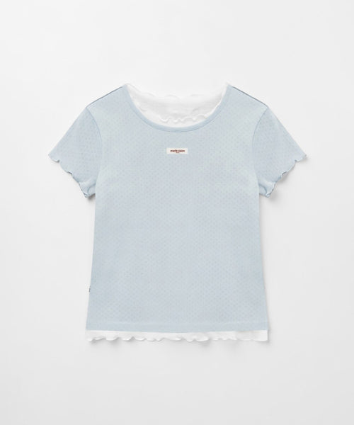 LABEL PUNCHING LAYERED T-SHIRT - 5 COLORS