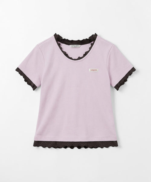 DOT COLOR BLOCK LAYERED SHORT SLEEVE T-SHIRT - 3 COLORS