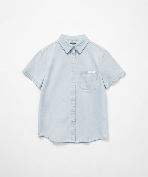 DENIM POCKET SHORT SLEEVE SHIRT - 2 COLORS