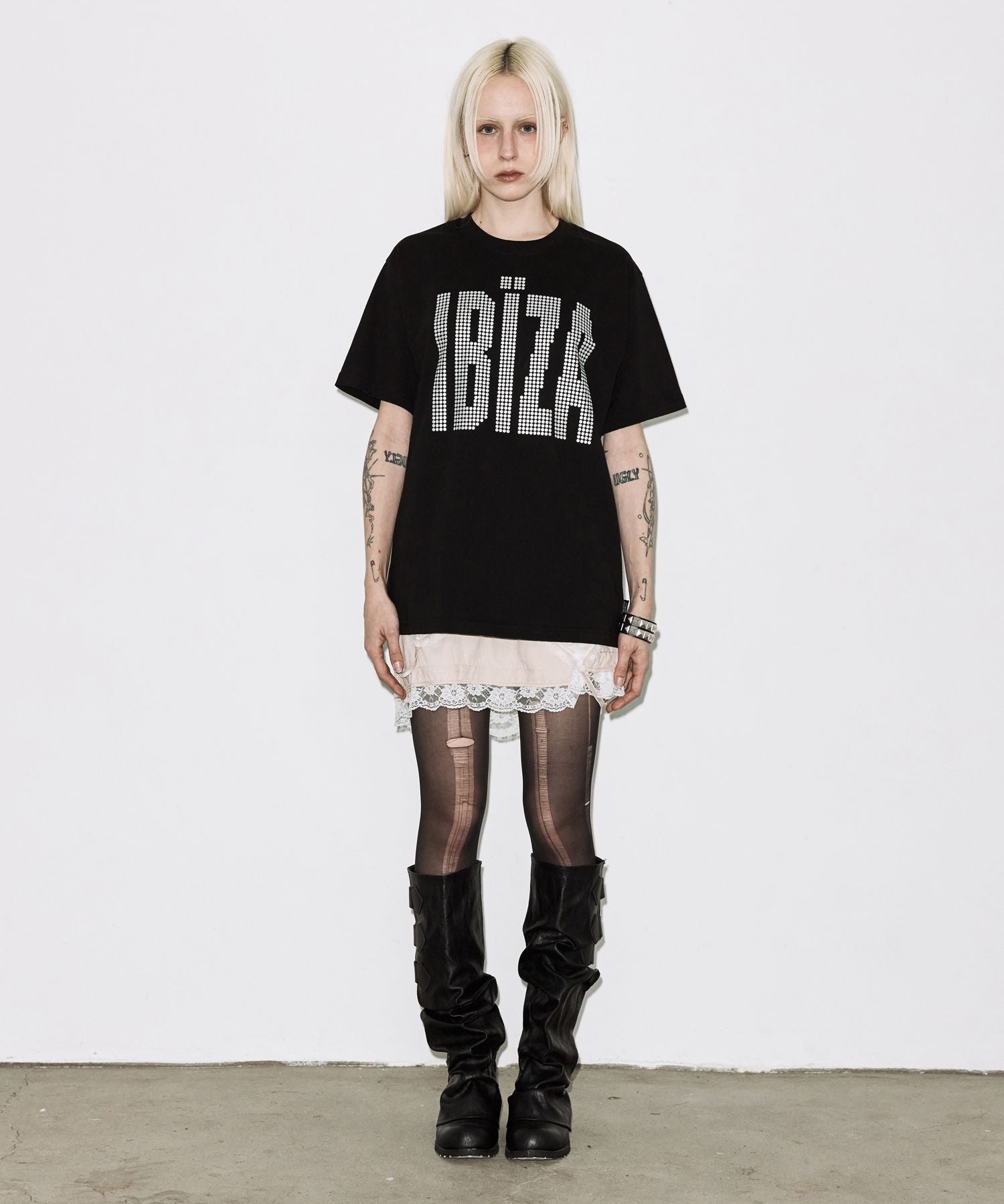 IBIZA RHINESTONE TEE - 3 COLORS BLACK 3