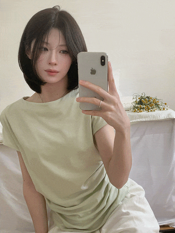 WRAP DRAPE PINTUCK T-SHIRT - 4 COLORS 1