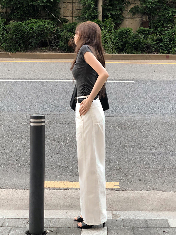 MODERN SUMMER MOCK NECK WRINKLE TEE - 2 COLORS 5