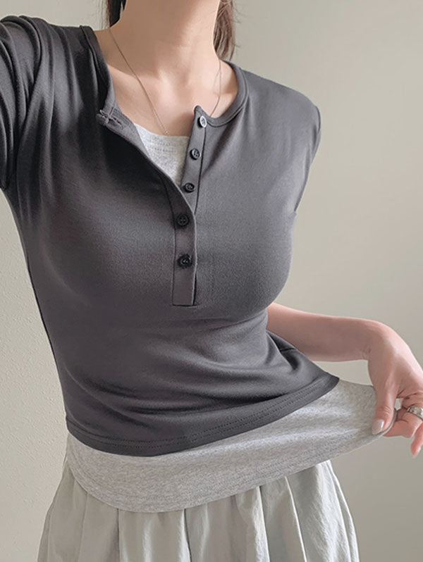 ONE & ONE LAYERED TEE - 6 COLORS 3