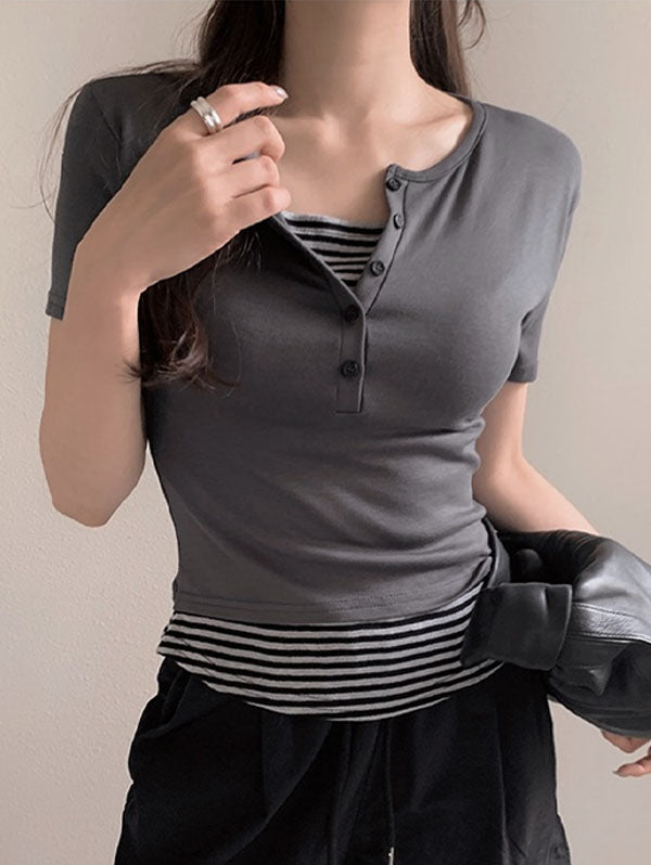 ONE & ONE LAYERED TEE - 6 COLORS 5