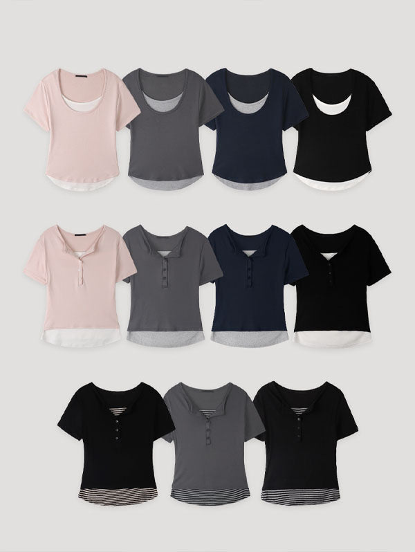 ONE & ONE LAYERED TEE - 6 COLORS 7