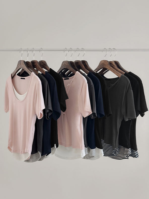 ONE & ONE LAYERED TEE - 6 COLORS 8