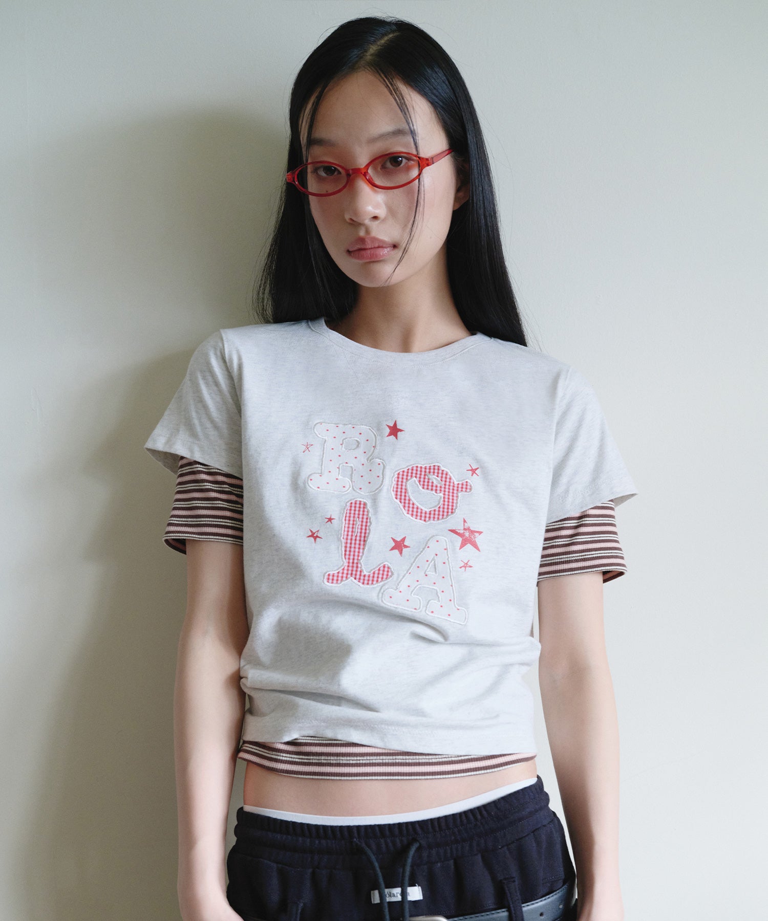 ROLA LETTERING PATCHWORK T-SHIRT - M/WHITE