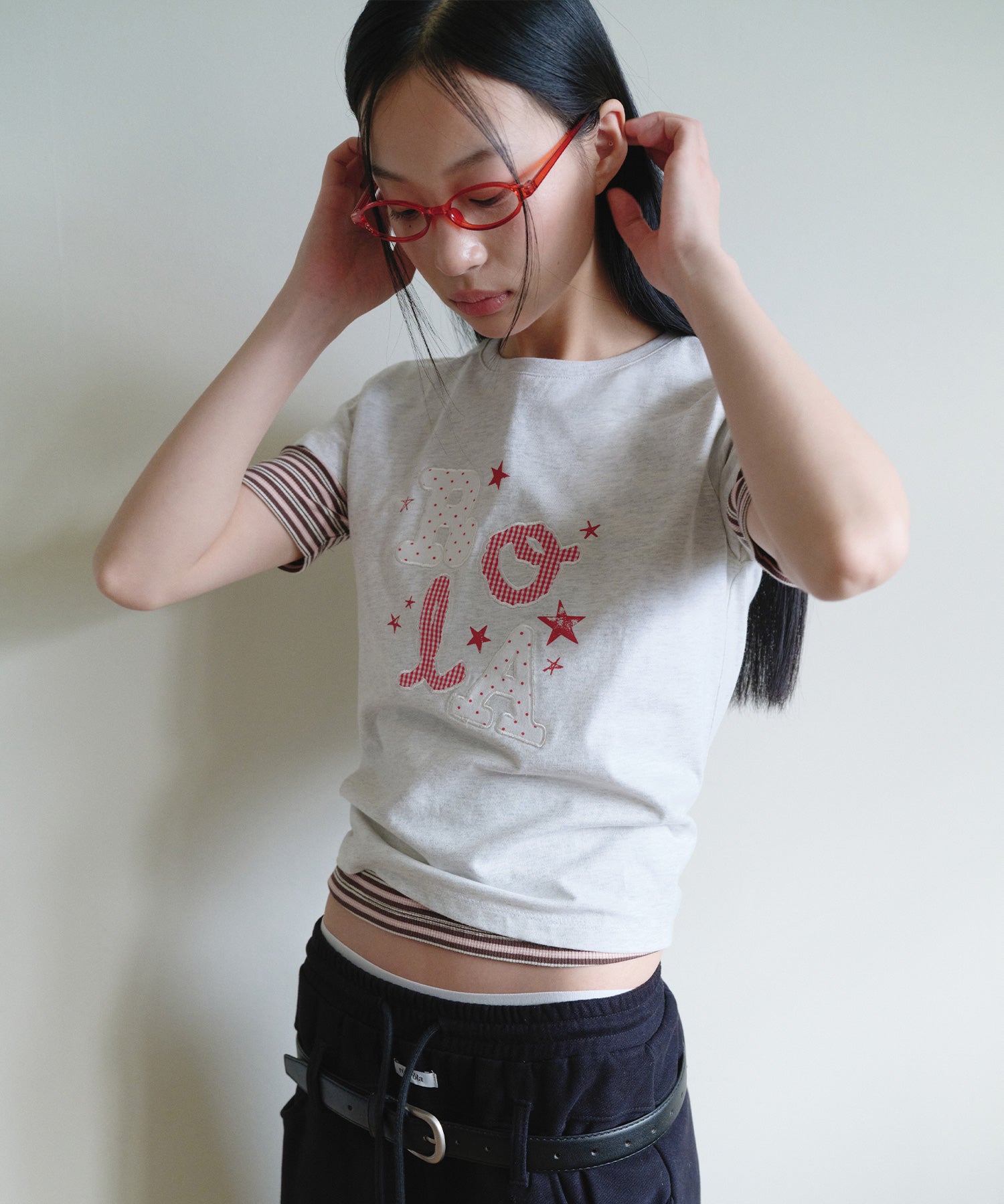 ROLA LETTERING PATCHWORK T-SHIRT - M/WHITE