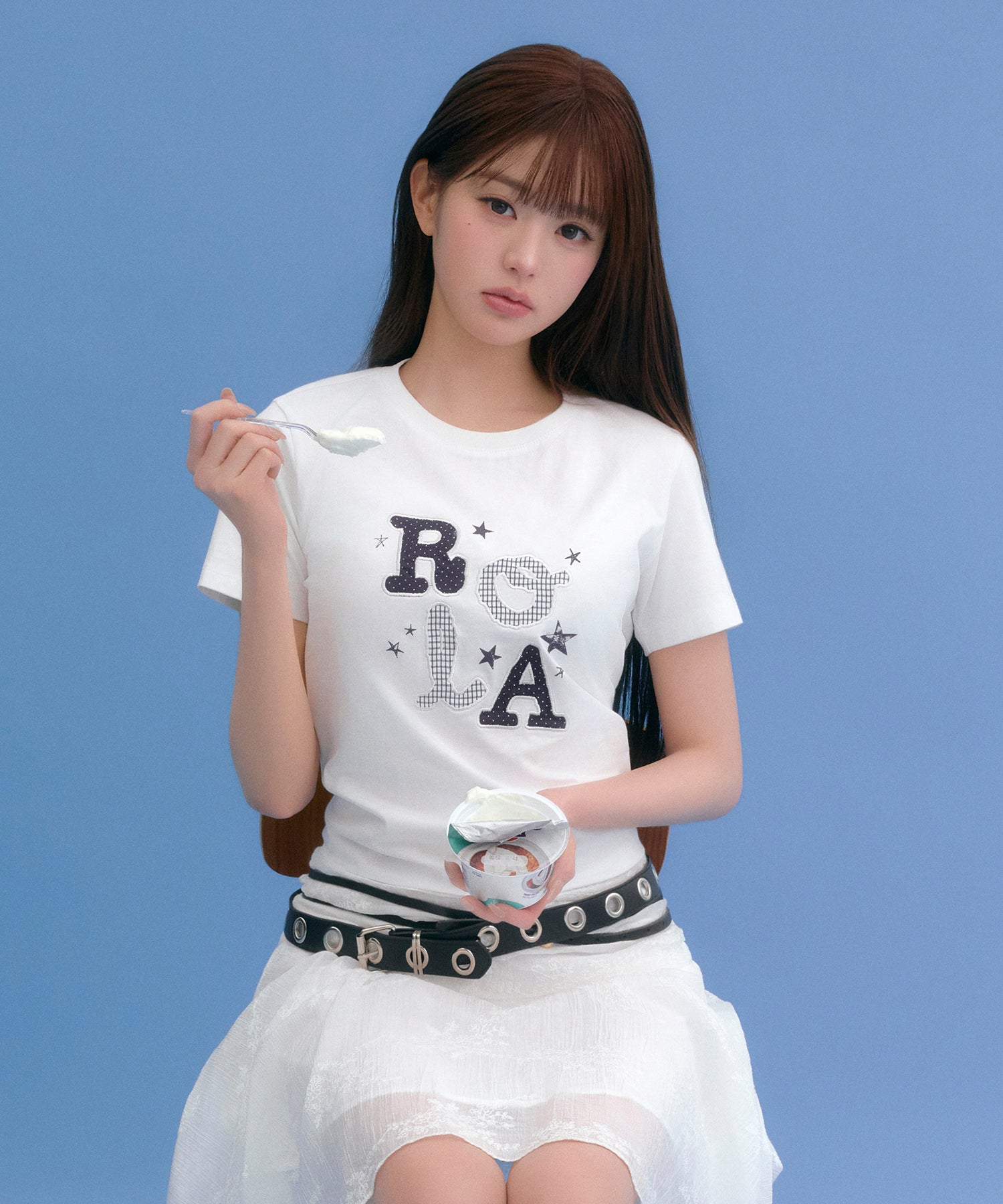 ROLA LETTERING PATCHWORK T-SHIRT - WHITE