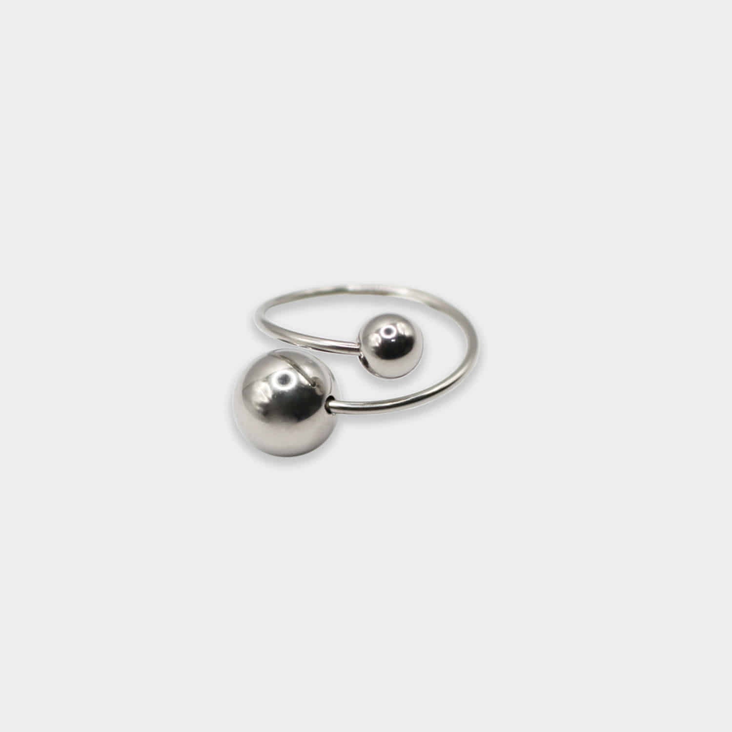 Silver Ball Twist Ring 1