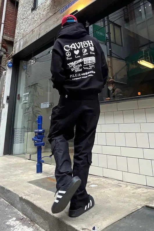 PLUR LOGO HOODIE BLACK