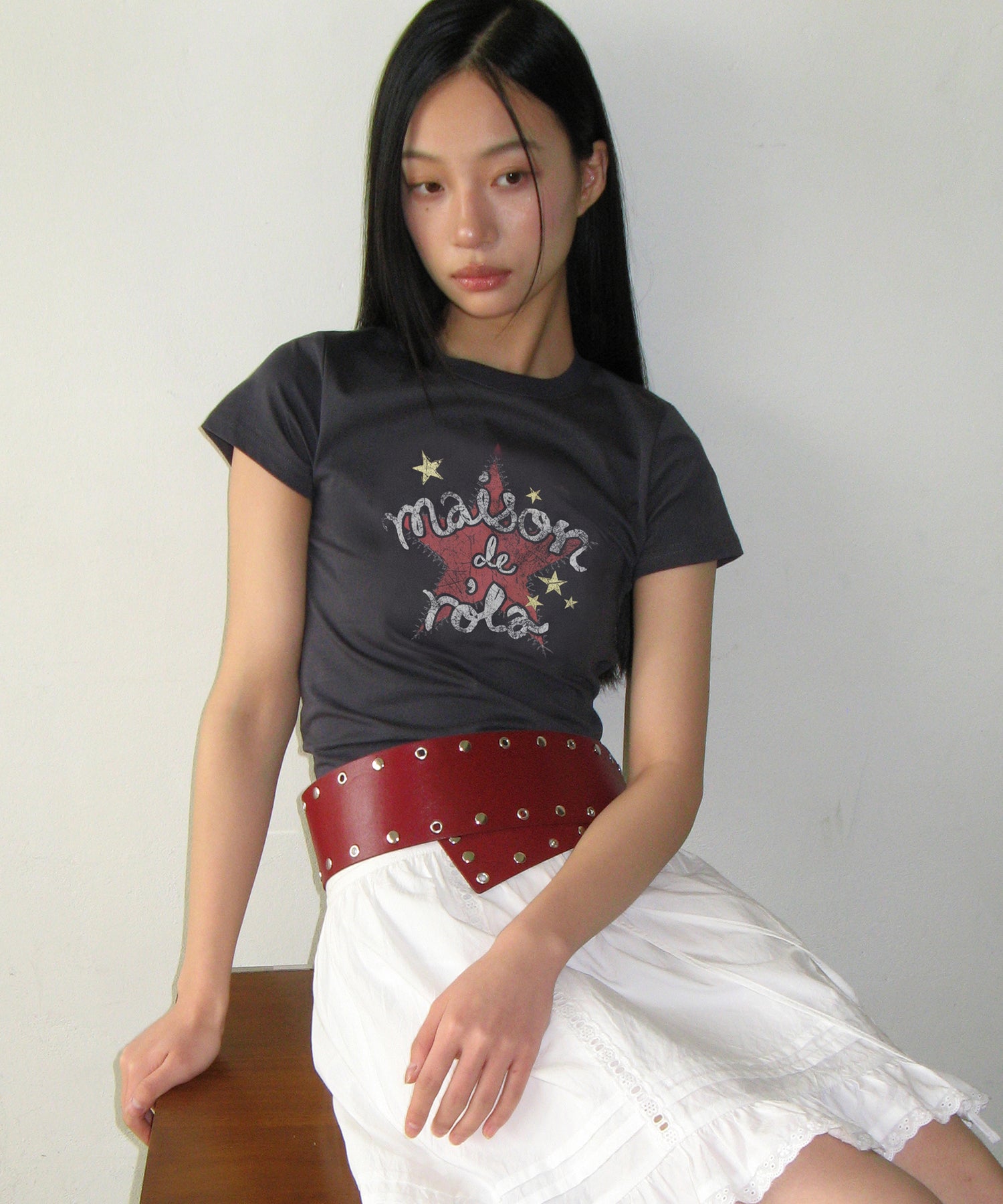 ROLAROLA MAISON DE ROLA STAR GRAPHIC T-SHIRT - CHARCOAL