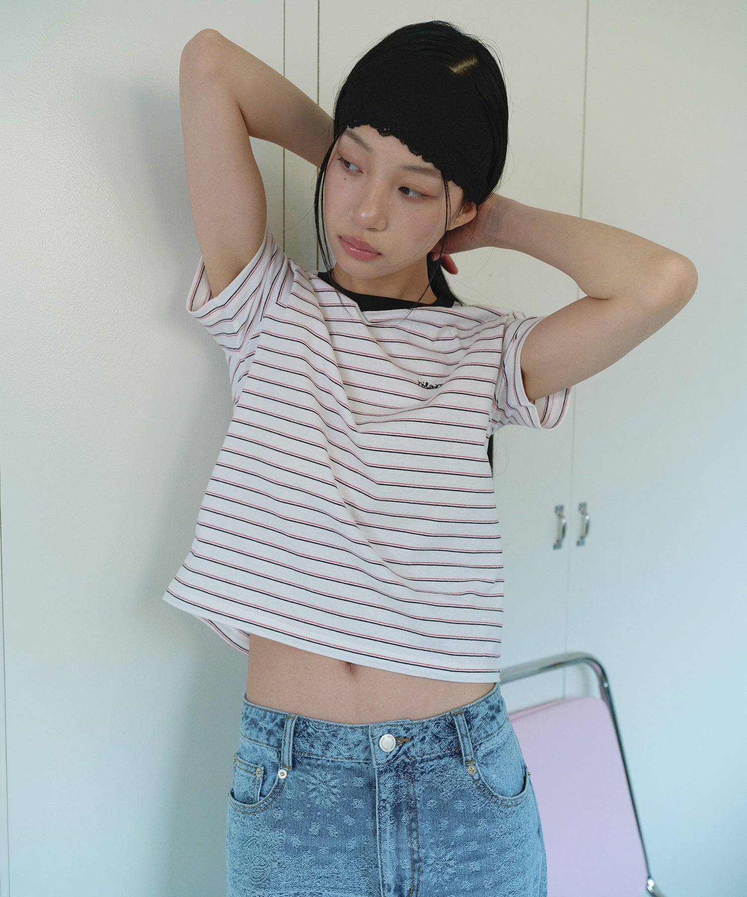 ROLAROLA MULTI STRIPE T-SHIRT - WHITE