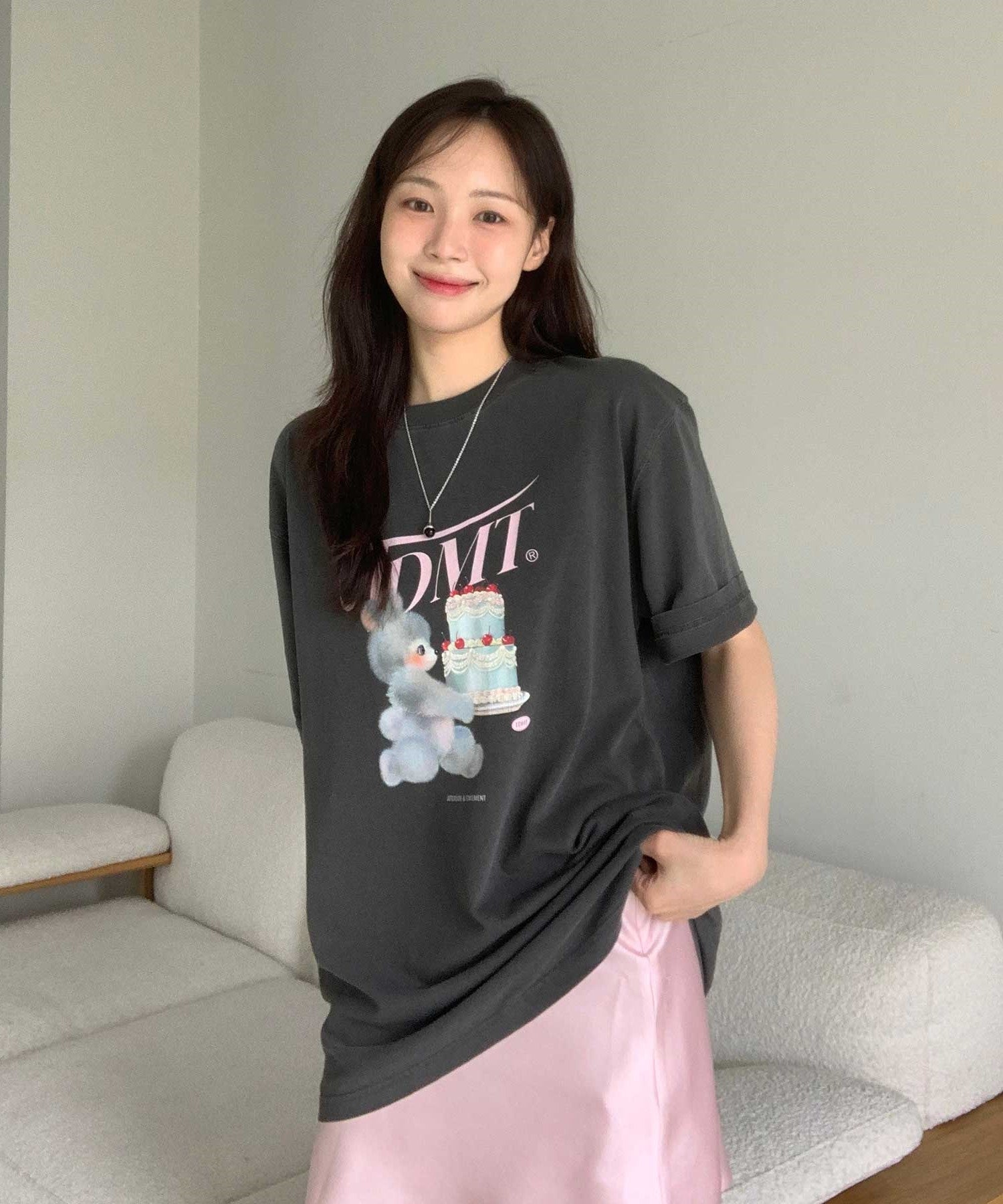 TTUDEMENT CAKE BEAR TEE - 4 COLORS - CHARCOAL