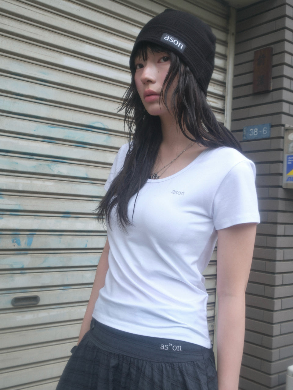 ASON PLAIN SLIM TEE WHITE