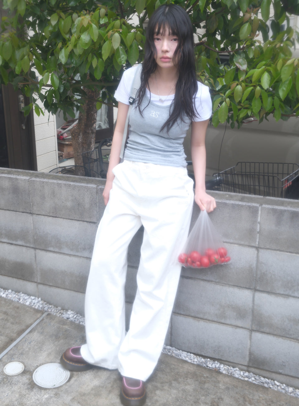ASON PLAIN SLIM TEE WHITE