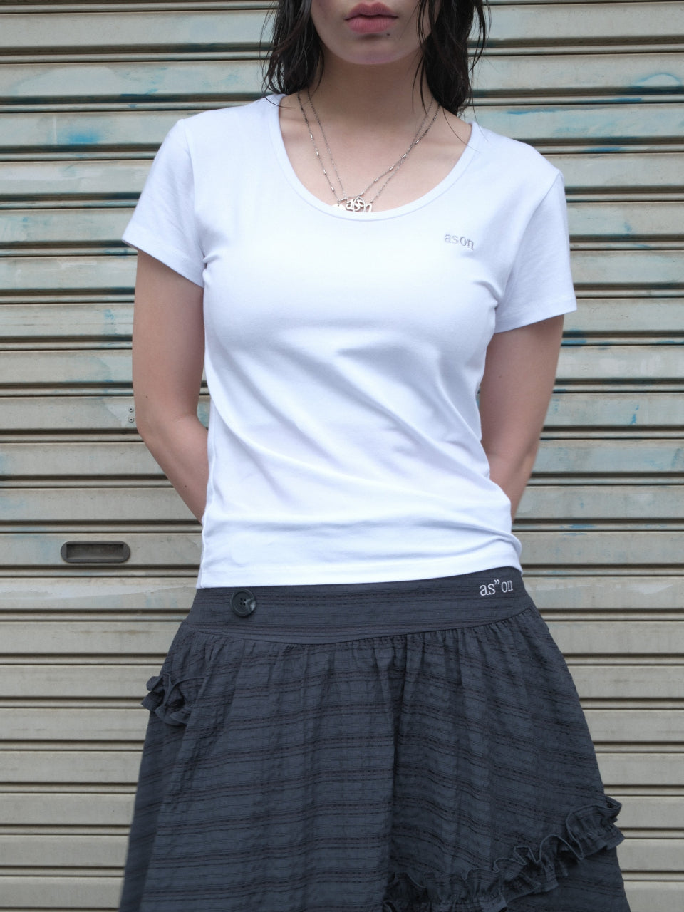ASON PLAIN SLIM TEE WHITE