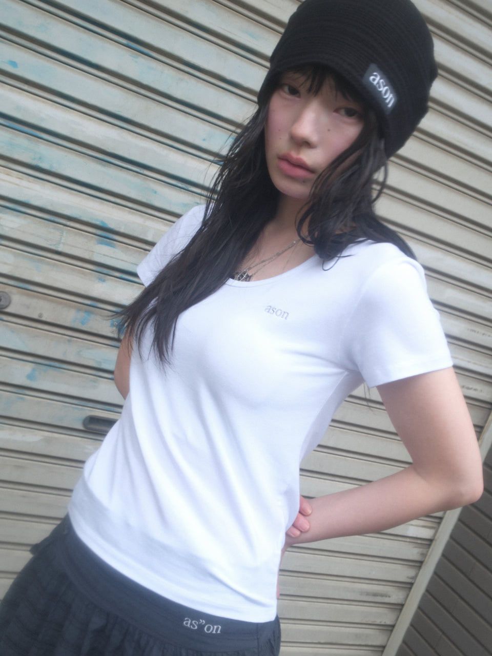 ASON PLAIN SLIM TEE WHITE